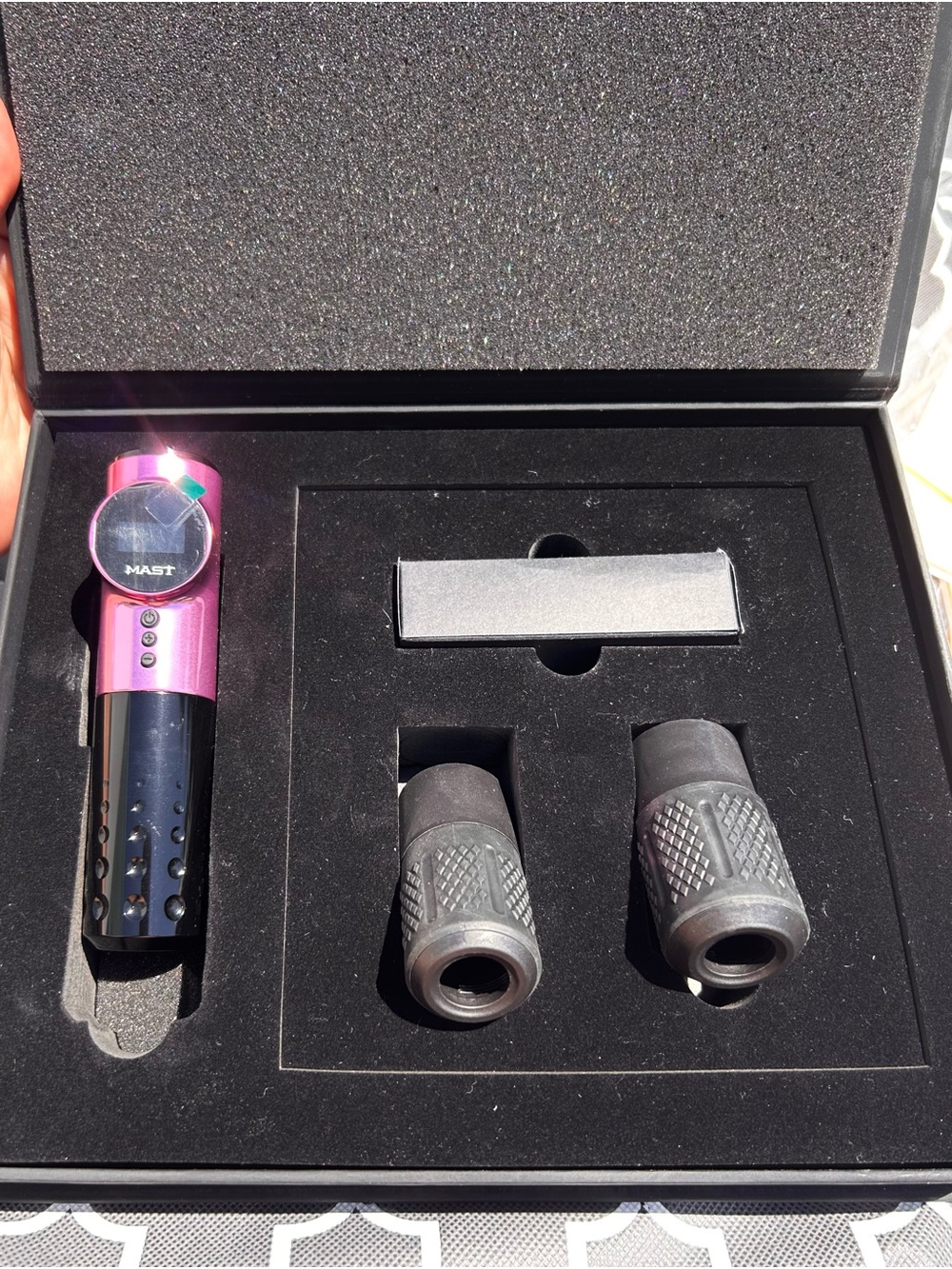 MAST Pink and Black Rotary Tattoo Pen with Grip Kit
